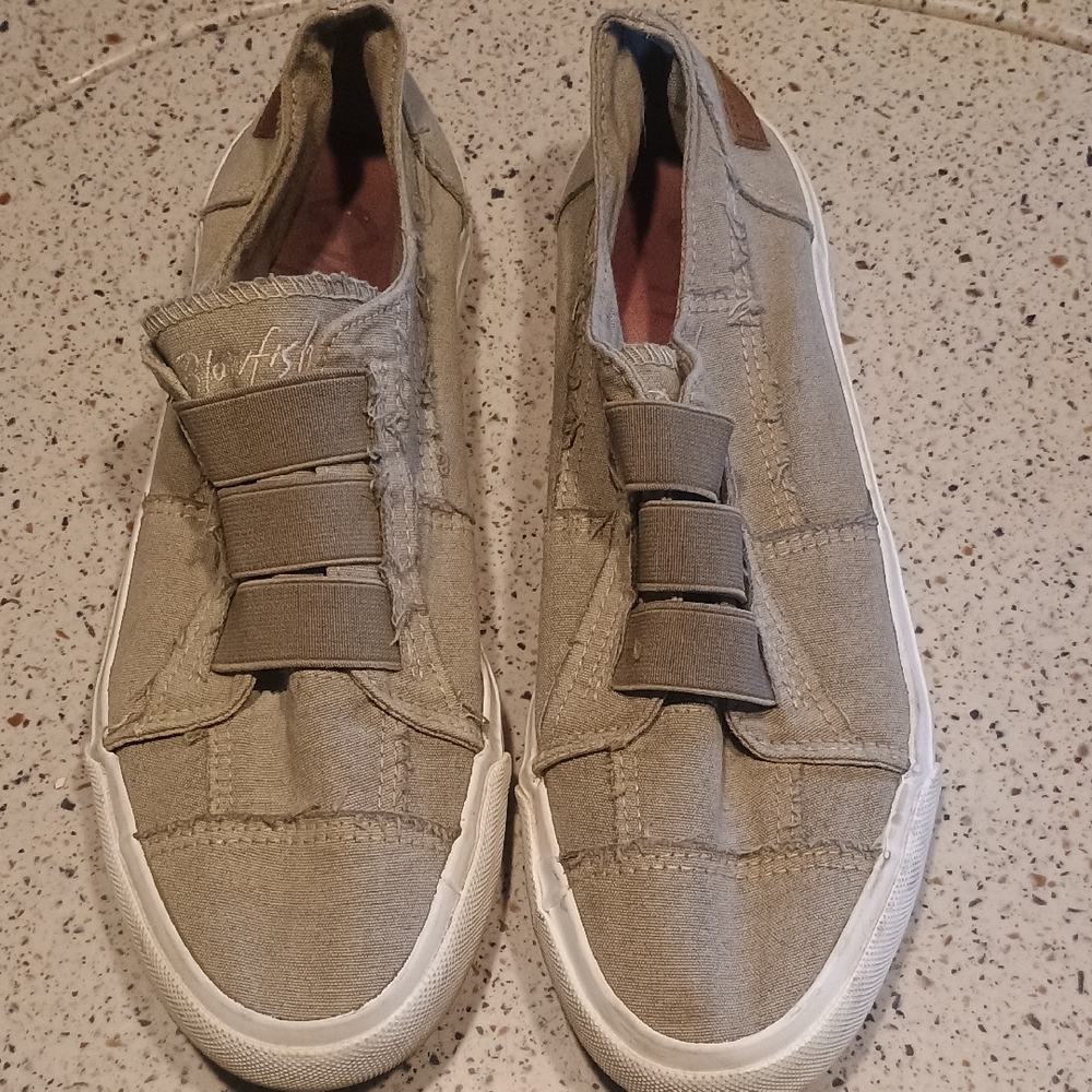 Blowfish Khaki Canvas Slip-On Loafers